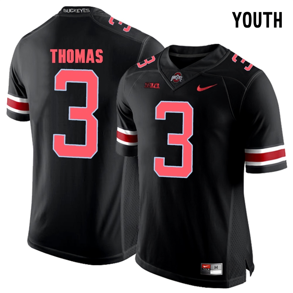 Ohio State Buckeyes Youth NCAA Michael Thomas #3 Blackout College Football Jersey MML5249BQ